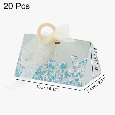 20 Pcs Gift Boxes, Candy Gift Boxes with Ribbons and Wood Rings, Favour Boxes 5.12"x2.91"x2.56"