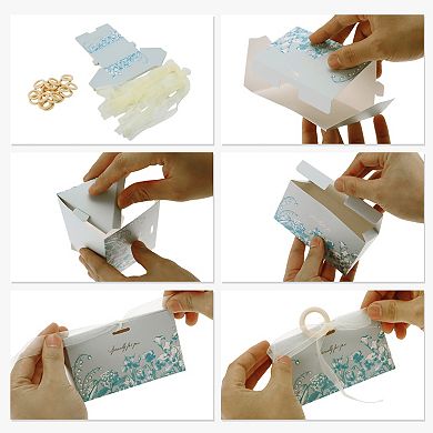 20 Pcs Gift Boxes, Candy Gift Boxes with Ribbons and Wood Rings, Favour Boxes 5.12"x2.91"x2.56"