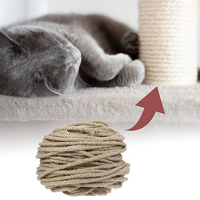 Cat Natural Sisal Rope for Scratching Post Tree Replacement, Sisal Rope 6mm Diameter, 98 Ft