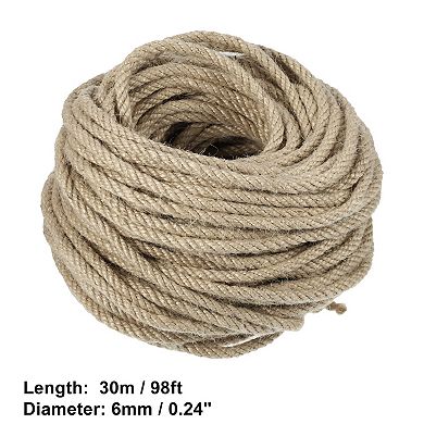 Cat Natural Sisal Rope for Scratching Post Tree Replacement, Sisal Rope 6mm Diameter, 98 Ft