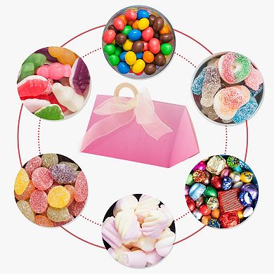 20 Pcs Gift Boxes, Candy Gift Boxes with Ribbons and Wood Rings 5.12"x2.91"x2.56"