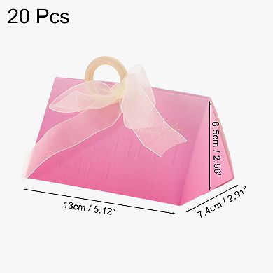 20 Pcs Gift Boxes, Candy Gift Boxes with Ribbons and Wood Rings 5.12"x2.91"x2.56"