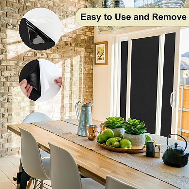 Window Privacy Film, One Way Daytime Privacy Static Cling, Black, 78.74"x17.72"