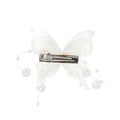 Duckbill Butterfly Bead Hair Clips for Home Green White 1 Pc