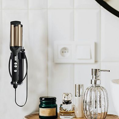 Wall Mounted Hair Dryer Holder for Curling Iron Diameter Less Than 45mm Black