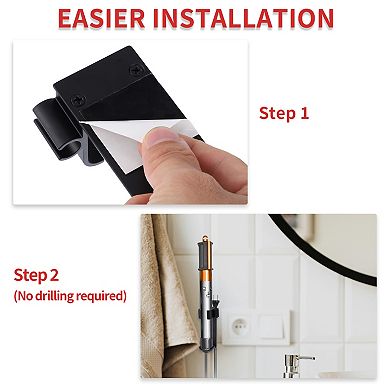 Wall Mounted Hair Dryer Holder for Curling Iron Diameter Less Than 45mm Black