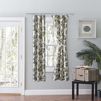 Madison Floral Design Printed Premium Tailored Curtain Panel Pair 3" Rod Pocket
