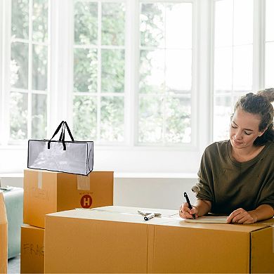 2 Pcs Moving Bags w/ Backpack Straps Camping Accessories Totes for Storage Clear