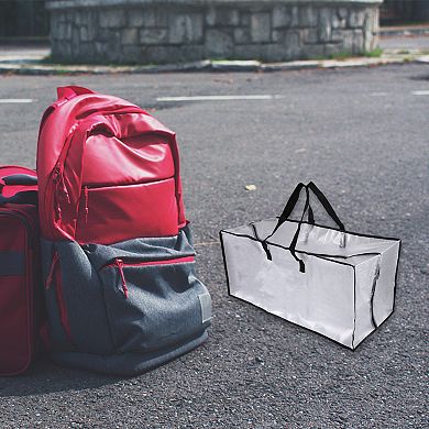 2 Pcs Moving Bags w/ Backpack Straps Camping Accessories Totes for Storage Clear