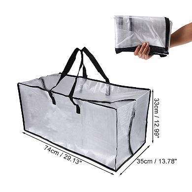 2 Pcs Moving Bags w/ Backpack Straps Camping Accessories Totes for Storage Clear