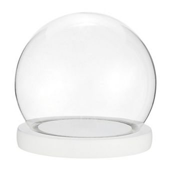 Glass Display Dome Cloche with Wooden Base for Plants Collectible Figure Candles Medals