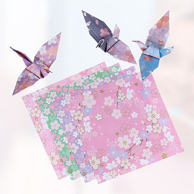 1 Set Origami Paper, Double Side 60 Sheets, Square Origami Paper Kit, Sakura Branch, 5.91"x5.91"
