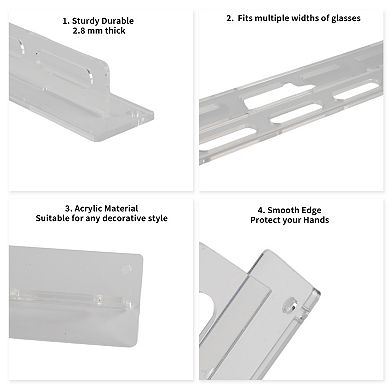 Acrylic Sunglasses Organizer Storage, Wall Mounted Eyeglasses Holder, Hanging Eyewear Display