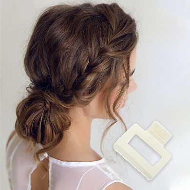 Grace Rectangle Hair Clips for Home White 1 Pc