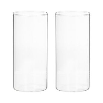 Glass Cylinder Vase, 2 pc 4.7" Tall and 2.6" Dia Flower Vase Floating Candle Holder Vase