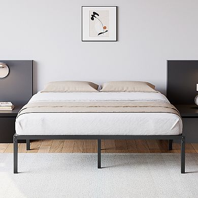 14 Inch Metal Platform Bed Frame,No Box Spring Needed,Heavy Duty Steel Slat Support