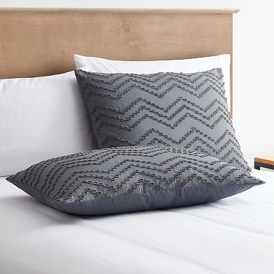 Nestl Boho Tufted Embroidery Double Brushed Duvet Cover with Button Closure