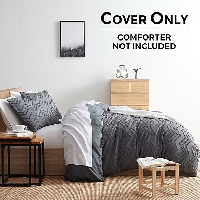Nestl Boho Tufted Embroidery Double Brushed Duvet Cover with Button Closure