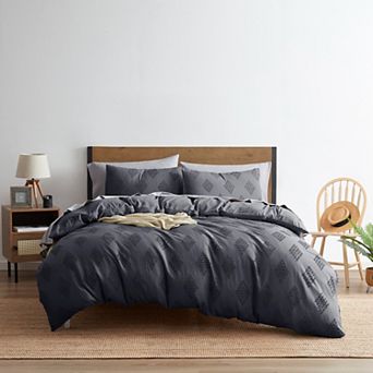 Nestl Boho Tufted Embroidery Double Brushed Duvet Cover with Button Closure