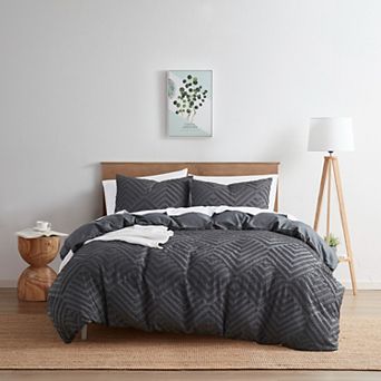 Nestl Boho Tufted Embroidery Double Brushed Duvet Cover with Button Closure