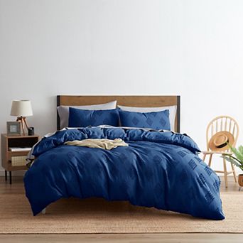 Nestl Boho Tufted Embroidery Double Brushed Duvet Cover with Button Closure