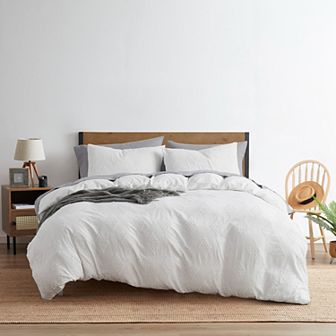 Nestl Boho Tufted Embroidery Double Brushed Duvet Cover with Button Closure