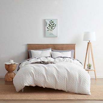 Nestl Boho Tufted Embroidery Double Brushed Duvet Cover with Button Closure