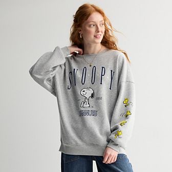 Juniors' Peanuts Snoopy And Woodstock Since 1950 Graphic Pullover
