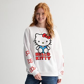 Juniors' Hello Kitty Cute Bows Graphic Pullover