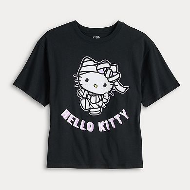 Juniors' Hello Kitty Halloween Mummy Skimmer Graphic Tee