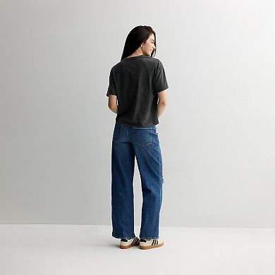 Juniors' Stranger Things Flames Title Logo Skimmer Graphic Tee