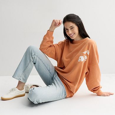 Juniors' Halloween Graphic Oversized Pullover