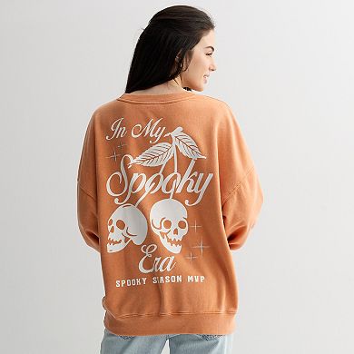 Juniors' Halloween Graphic Oversized Pullover