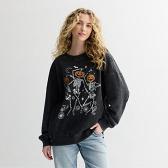 Juniors' Halloween Graphic Oversized Pullover