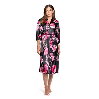 Women's Lilac+London Floral Print Midi Wrap Robe