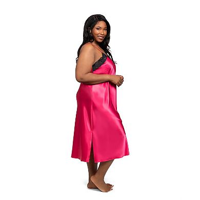 Plus Size Lilac+London Solid Midi Gown