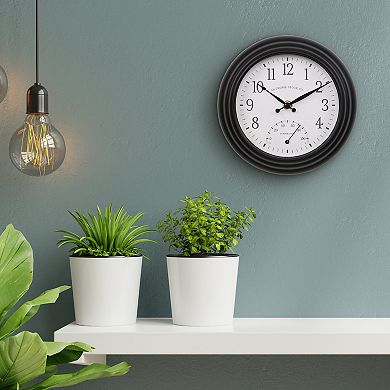 La Crosse Technology 8-in. Colby Indoor / Outdoor Quartz Analog Wall Clock with Temperature