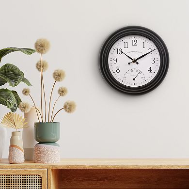 La Crosse Technology 8-in. Colby Indoor / Outdoor Quartz Analog Wall Clock with Temperature