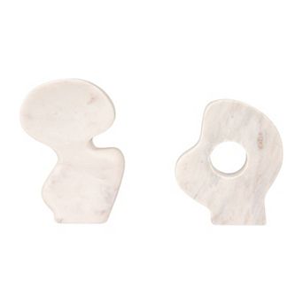 Storied Home Abstract Marble Sculptures Table Decor 2 pc Set