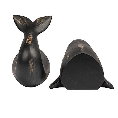 Storied Home Distressed Resin Whale Bookends 2-pc. Set