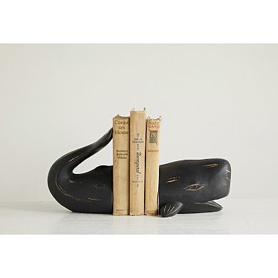 Storied Home Distressed Resin Whale Bookends 2-pc. Set