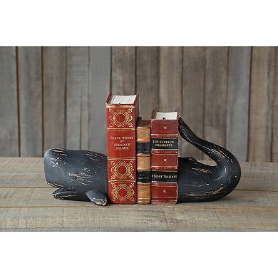 Storied Home Distressed Resin Whale Bookends 2-pc. Set