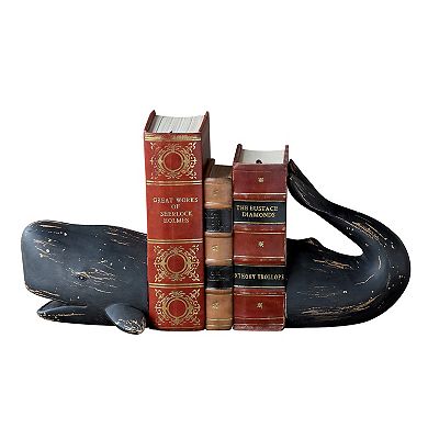 Storied Home Distressed Resin Whale Bookends 2-pc. Set