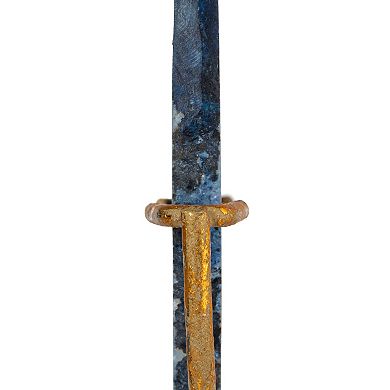 Storied Home Agate Slice Sculpture on Metal Stand Table Decor