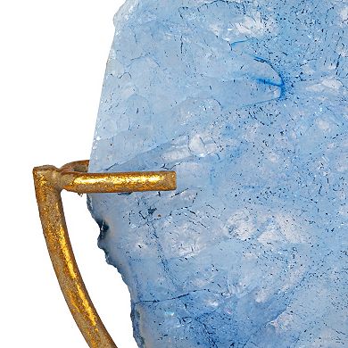 Storied Home Agate Slice Sculpture on Metal Stand Table Decor