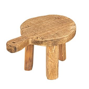 Storied Home Fir Wood Pedestal Table Decor