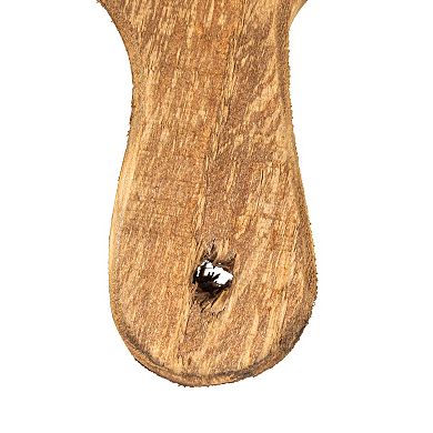 Storied Home Fir Wood Pedestal Table Decor