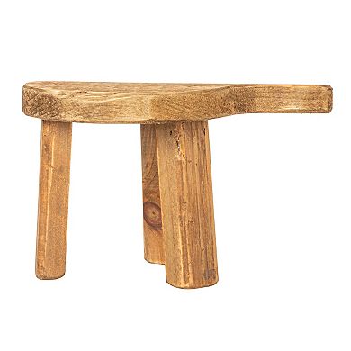 Storied Home Fir Wood Pedestal Table Decor