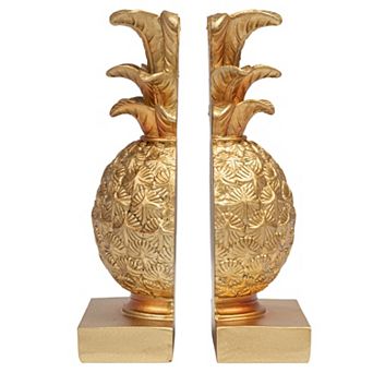 Storied Home Pineapple Resin Bookends 2 pc Set