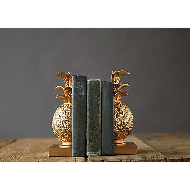Storied Home Pineapple Resin Bookends 2-pc. Set